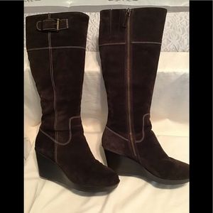 Cole Haan brown Swede leather boots ,EUC
